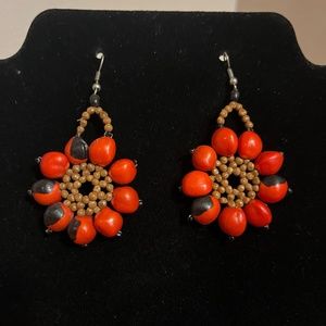 Flower seed earrings